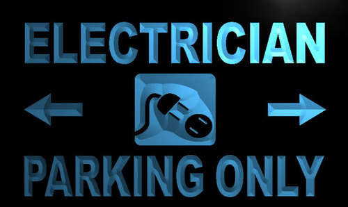 Electrician Parking Only Neon Light Sign